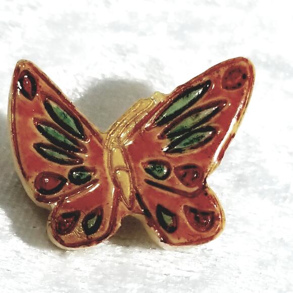 Butterfly 1"x1" orange, yellow, green and red 1.1902 - Picture 1 of 11